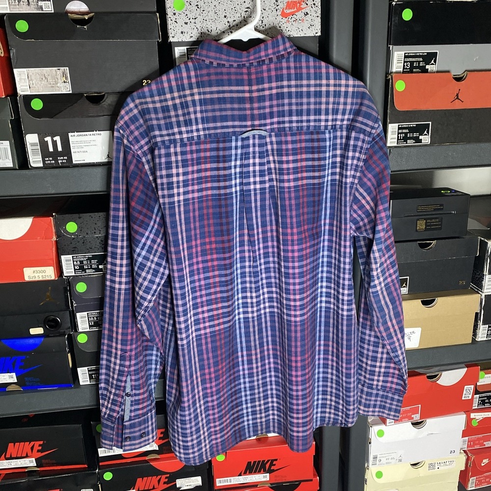 Tommy Bahama Men's Large Purple Plaid Long Sleeve‎ Button Front Shirt - Picture 3 of 7